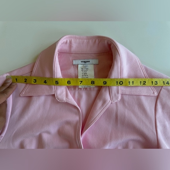Vintage 90s Y2K Vertigo Light Baby Pink Button Up Shirt Jacket Size S - Picture 11 of 15